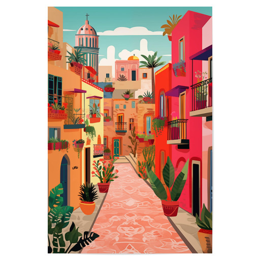 Mexico in vibrant matisse style