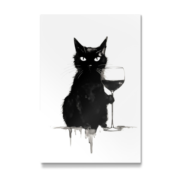 Galerie-Print "Cat drinking wine" 75x50 cm artboxONE