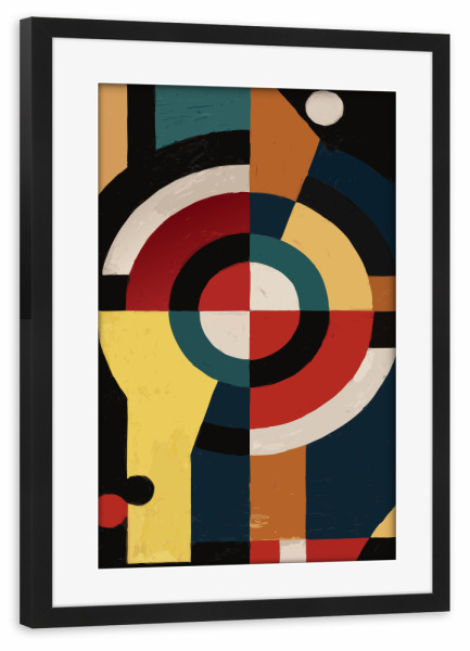 Poster mit Rahmen schwarz "Abstract painting colorful circle" artboxONE - Abstrakt,Geometrie