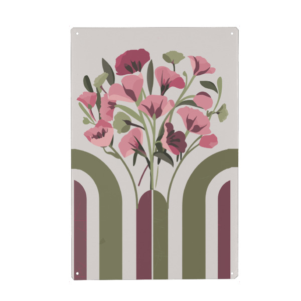 Holzbild "Flowers In A Vase green" artboxONE - Floral,Abstrakt