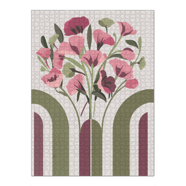 Puzzle Ravensburger "Flowers In A Vase green" artboxONE - Floral,Abstrakt