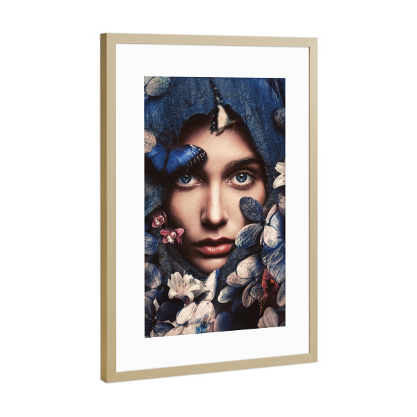 Poster mit Rahmen Gold "Faszinierende Augen" artboxONE - Natur,Floral,Menschen