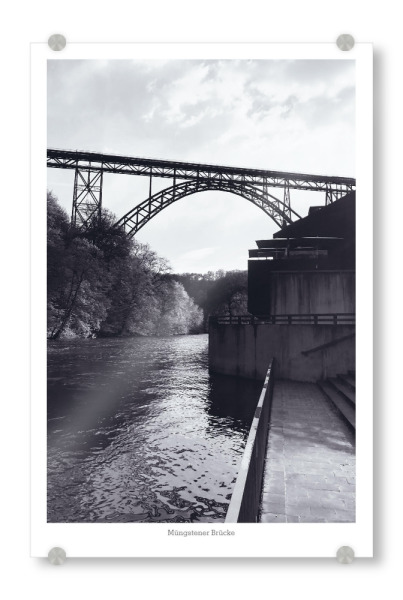 Acrylglasbild "Müngstener Brücke" artboxONE - Reise,Schwarzweiß,Architektur,Reise / Länder