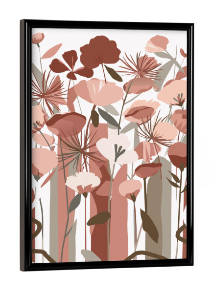 Poster mit schwarzem Rahmen "Pink Flowers In A Vase" artboxONE - Floral,Abstrakt