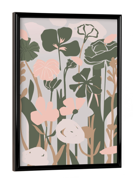 Poster mit schwarzem Rahmen "Flowers abstract garden" artboxONE - Natur,Floral,Abstrakt
