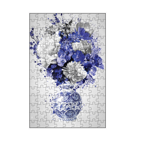 artboxONE Puzzle "Blumenexplosion Delfts Blauw" artboxONE - Floral