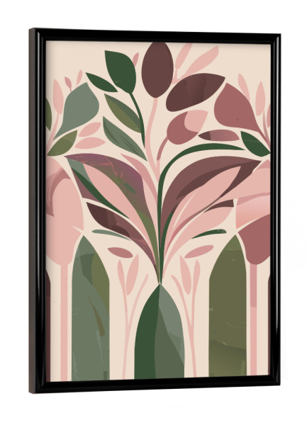 Poster mit schwarzem Rahmen "Abstract Painting pink" artboxONE - Floral,Abstrakt