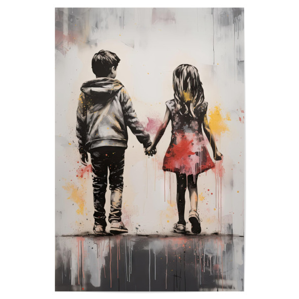 Poster "Junge Liebe Streetstyle" artboxONE - Menschen,Liebe,Streetart - Grafitti,Paar,Liebe,Couple,Streetart,Modern,Urban,Herz