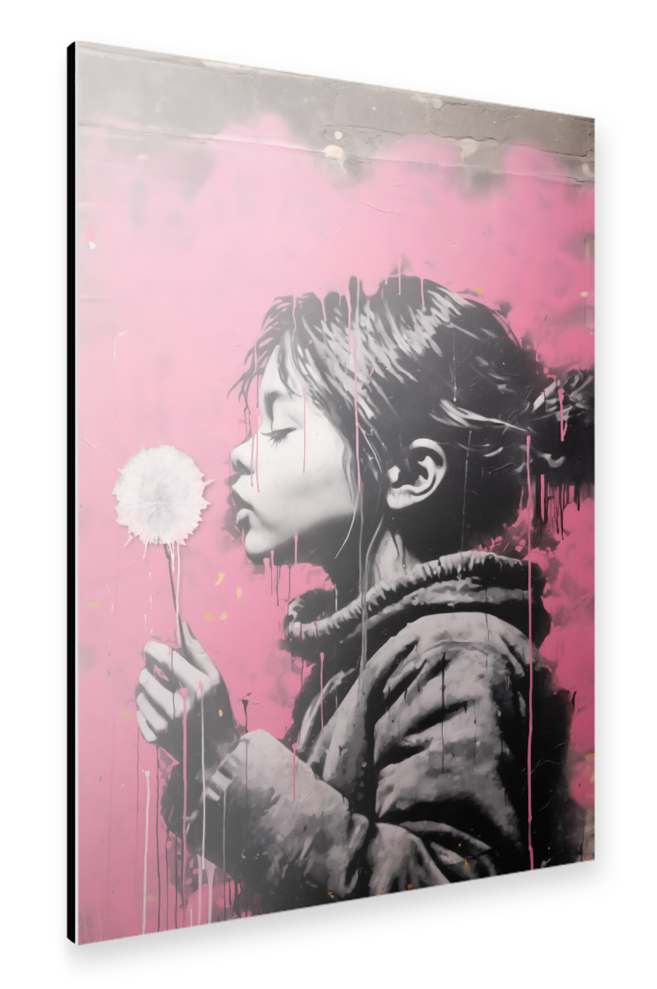 Alu-Dibond "Pusteblume Streetstyle" 30x20 cm artboxONE