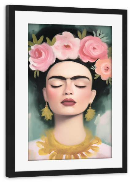 Poster mit Rahmen schwarz "Kahlo Dream Art" artboxONE - Floral,Menschen,Fashion