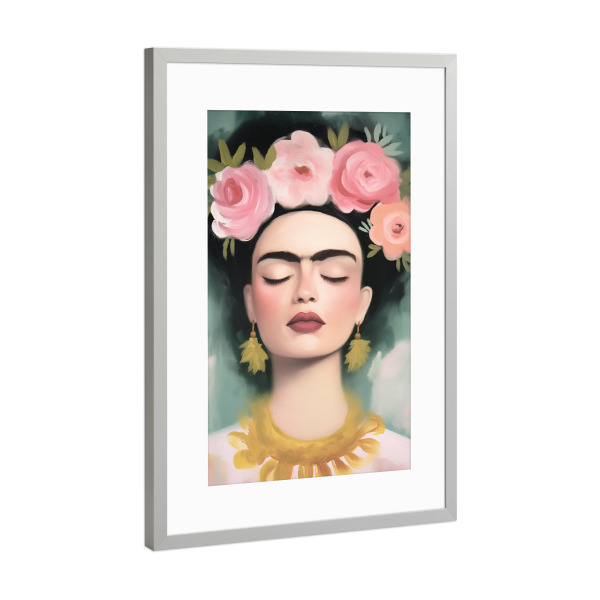 Poster mit Rahmen Silber "Kahlo Dream Art" artboxONE - Floral,Menschen,Fashion