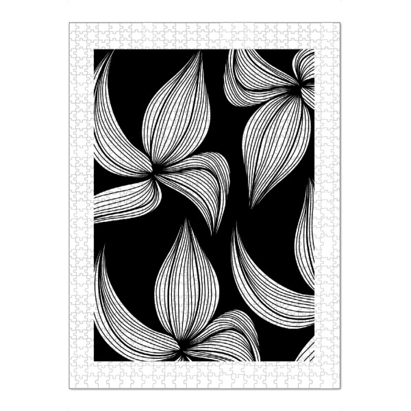 Puzzle Ravensburger "Line Art Flowers" artboxONE - Natur,Floral,Abstrakt,Schwarzweiß