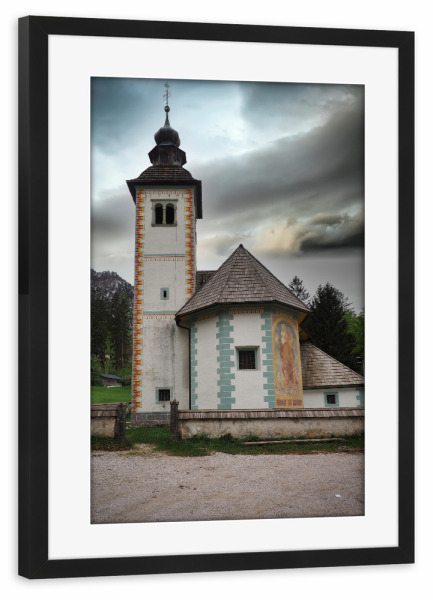 Poster mit Rahmen schwarz "St. Johann Baptist" artboxONE - Reise,Architektur