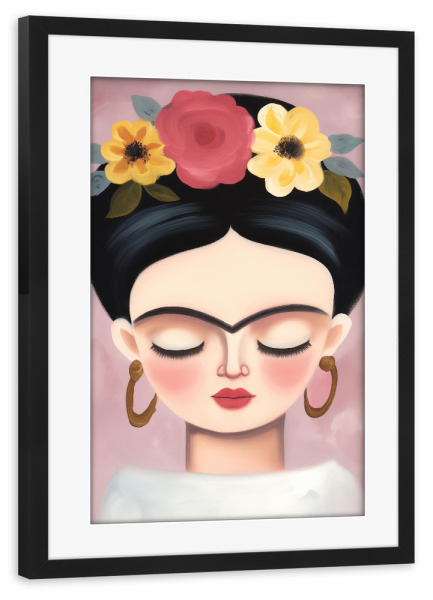 Poster mit Rahmen schwarz "Little Frida Love" artboxONE - Natur,Floral,Menschen