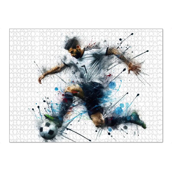 Puzzle Ravensburger "Fußballer-Aquarellzeichnung" artboxONE - Sport,Sport / Fußball