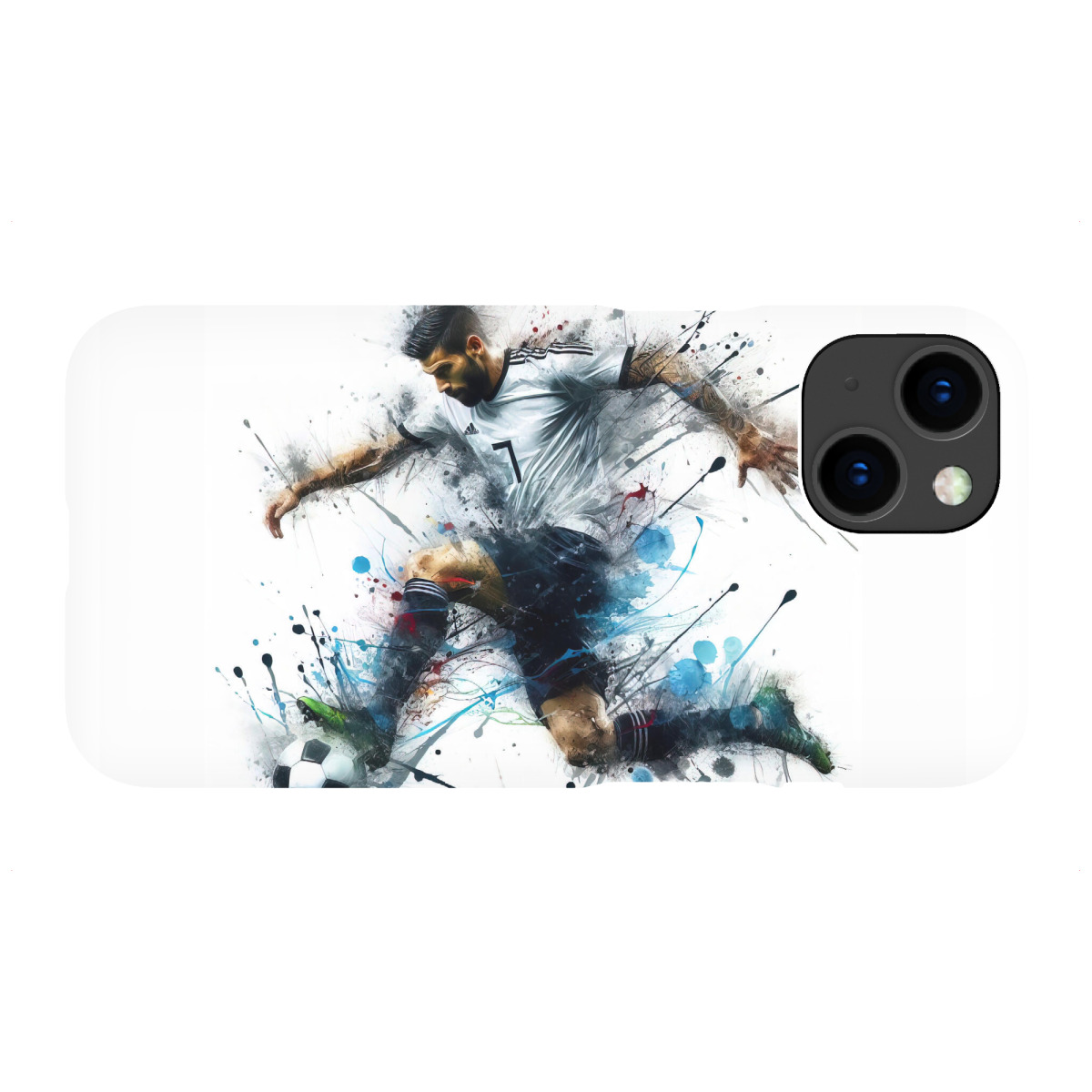 iPhone "Fußballer-Aquarellzeichnung" Premium-Case Handyhülle artboxONE