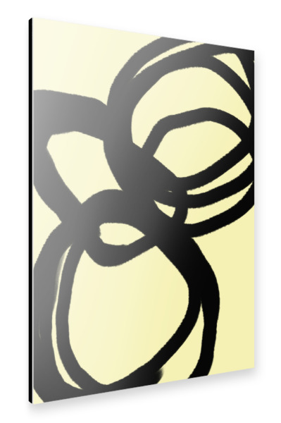 Alu-Dibond "Abstract lines black" 30x20 cm artboxONE