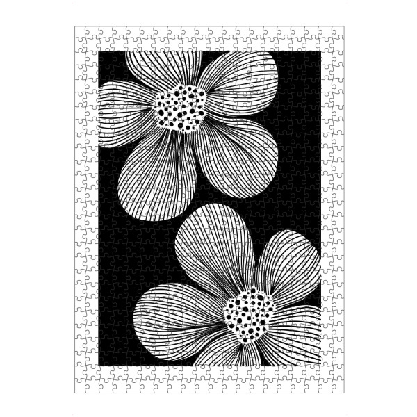 artboxONE Puzzle "Line Art Blossom" artboxONE - Natur,Floral,Abstrakt,Schwarzweiß