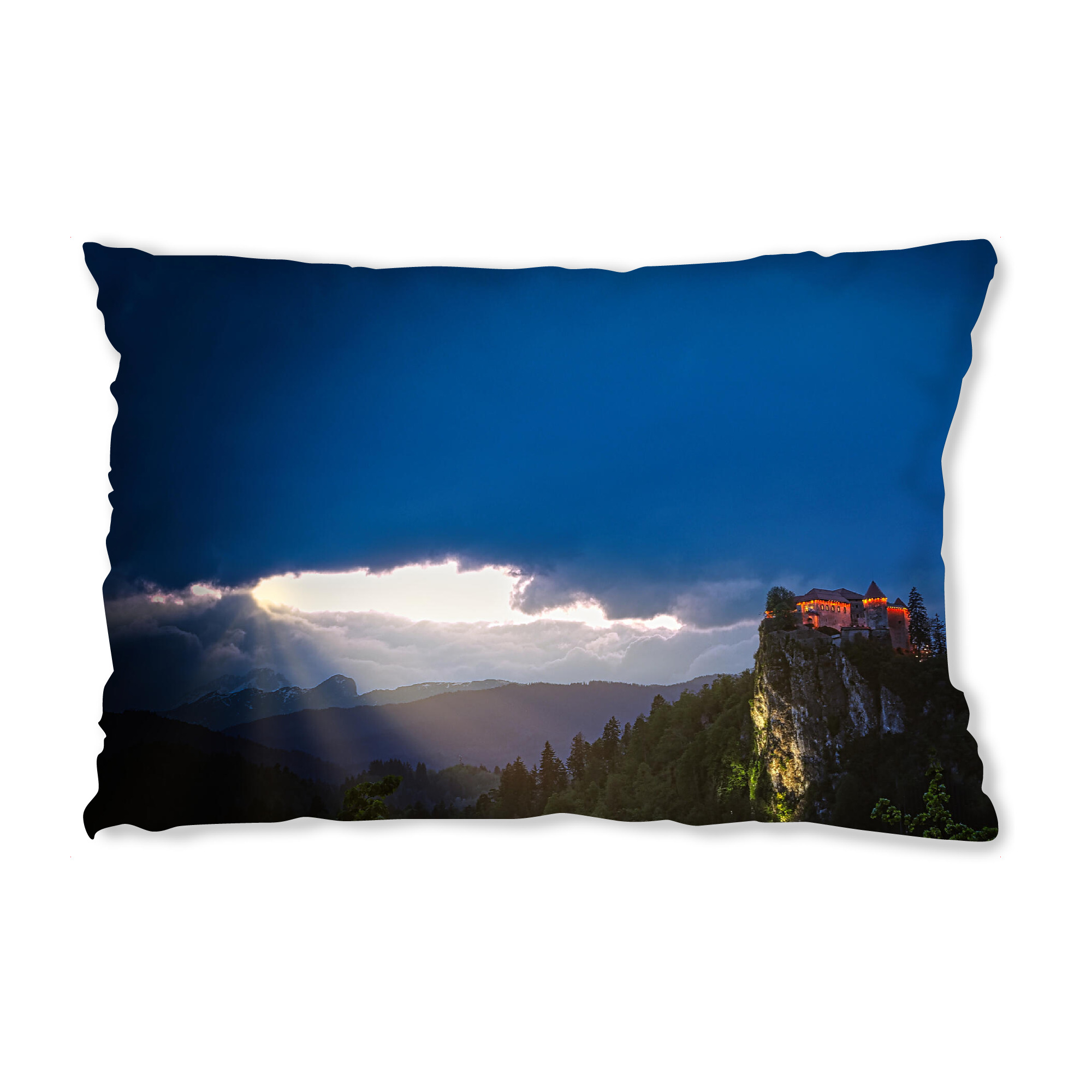 Design-Kissen "Burg von Bled am Abend" artboxONE - Reise