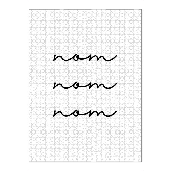 Puzzle Ravensburger "Nom nom nom" artboxONE - Typografie,Essen & Trinken,Schwarzweiß,Lustig