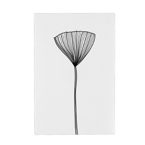 Metall Poster "One bloom" artboxONE - Natur,Floral,Abstrakt,Schwarzweiß
