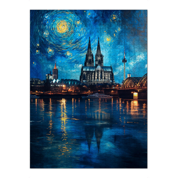 Puzzle Ravensburger "Köln im Stil von Van Gogh" artboxONE - Städte,Städte / Köln,Reise