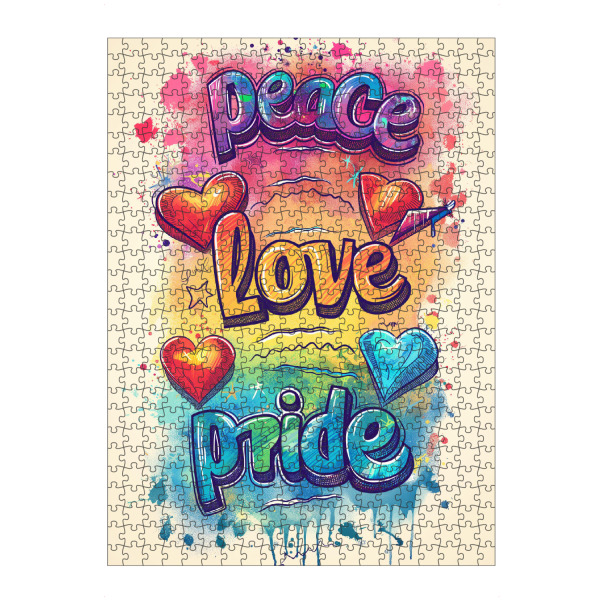 artboxONE Puzzle "Peace Love Pride" artboxONE - Typografie,Menschen,Liebe