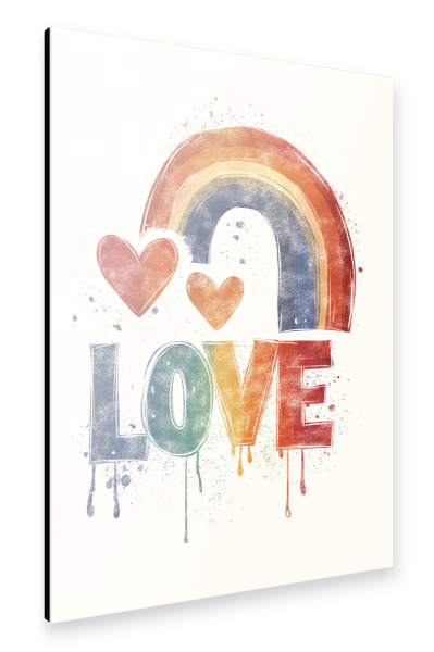 Alu-Dibond "LOVE - RAINBOW" 30x20 cm artboxONE