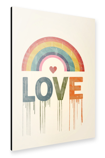 Alu-Dibond "LOVE IN COLORS" 30x20 cm artboxONE