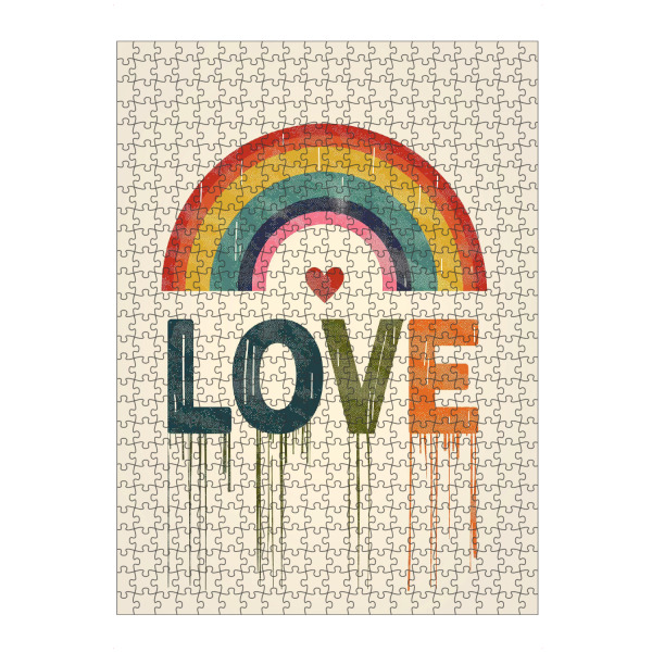 artboxONE Puzzle "LOVE IN COLORS" artboxONE - Typografie,Liebe - Liebe,Typo,Typografie,Bunt,Regenbogen,Love,Herz,Pride - Bild liebe