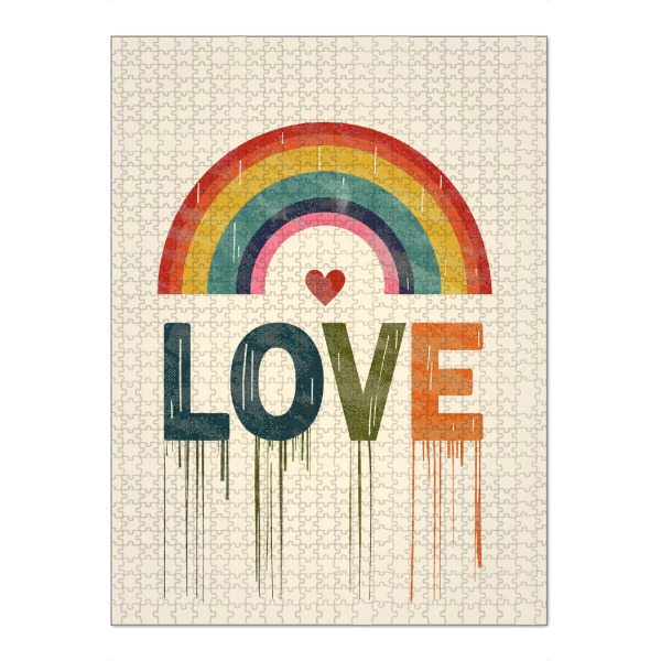Puzzle Ravensburger "LOVE IN COLORS" artboxONE - Typografie,Liebe - Liebe,Typo,Typografie,Bunt,Regenbogen,Love,Herz,Pride - Bild liebe