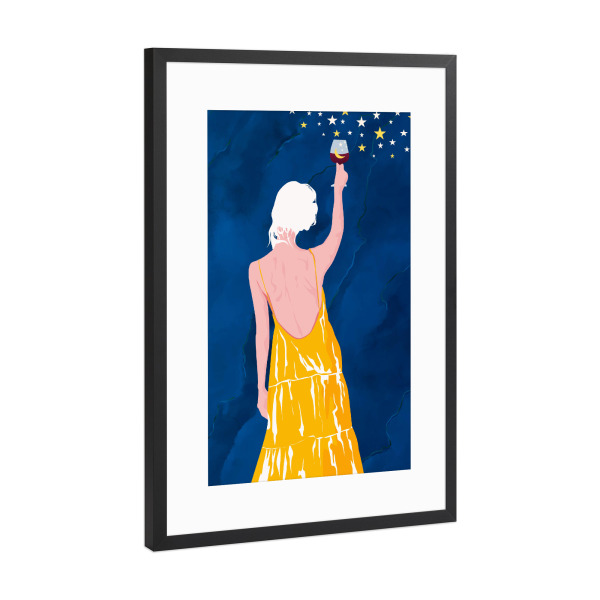 Poster mit Rahmen Schwarz (Metallic) "Schenk mir etwas Magie" artboxONE - Menschen