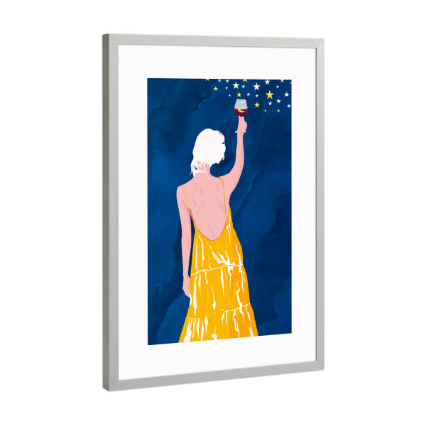 Poster mit Rahmen Silber "Schenk mir etwas Magie" artboxONE - Menschen