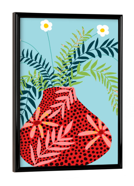 Poster mit schwarzem Rahmen "Sunny Side Up Flower Pot" artboxONE - Floral