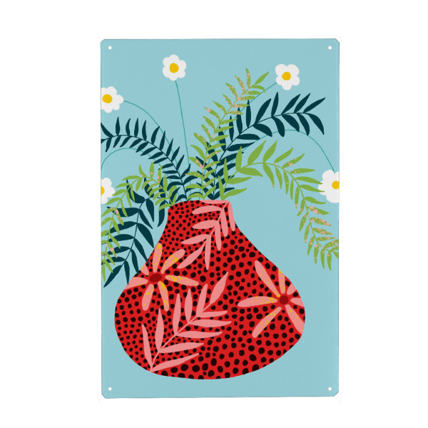 Metall Poster "Sunny Side Up Flower Pot" artboxONE - Floral