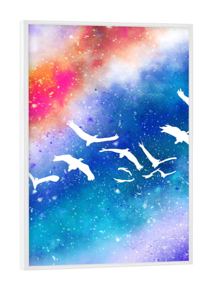 Poster mit weißem Rahmen "Breite deine Flügel aus" artboxONE - Abstrakt