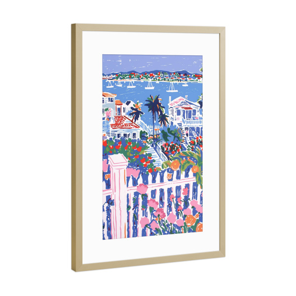 Poster mit Rahmen Gold "Hafenserenade" artboxONE - Floral,Architektur,Reise / Strand und Meer - Hafenserenade