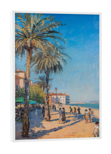 Poster mit weißem Rahmen "Ein sonniger Tag am Meer" artboxONE - Natur,Architektur,Reise / Strand und Meer - Meer,Strand,Summer,Palme