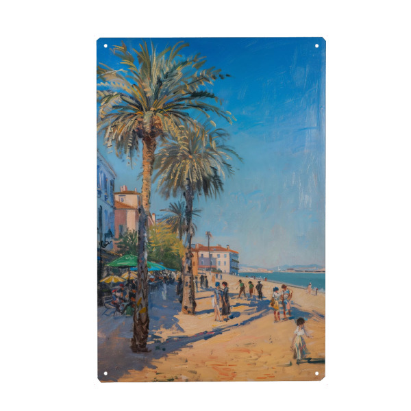 Holzbild "Ein sonniger Tag am Meer" artboxONE - Natur,Architektur,Reise / Strand und Meer - Meer,Strand,Summer,Palme