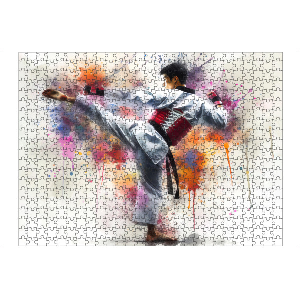artboxONE Puzzle "Karate-Kampfkunst in Aquarell" artboxONE - Sport
