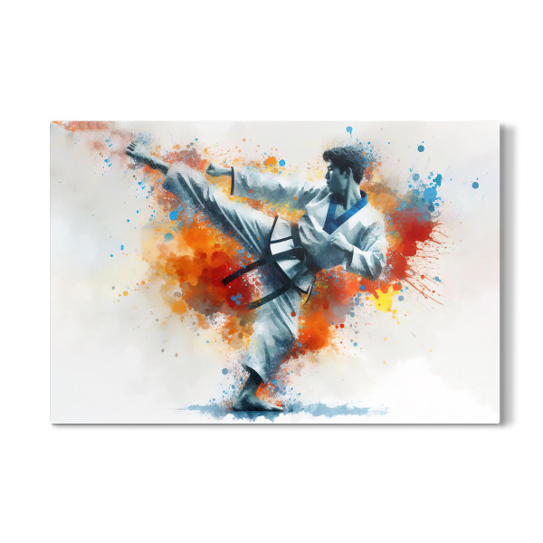 Galerie-Print "Karate-Kampfkunst in Aquarell C" 30x20 cm artboxONE