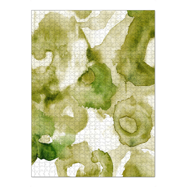 Puzzle Ravensburger "Simtu" artboxONE - Abstrakt - Aquarell,Abstrakt,Malerei,Tinte,Grün,Organisch - Bild aquarell