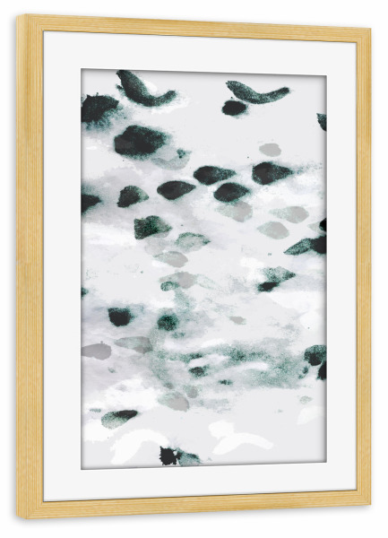 Poster mit Rahmen kiefer "Blaue Tropfen" artboxONE - Abstrakt - Abstrakt,Aquarell,Blau,Aquarell,Tinte,Malerei