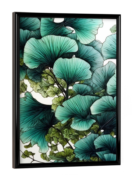 Poster mit schwarzem Rahmen "Ginko Biloba O" artboxONE - Natur,Floral - Ginkgo,Biloba,Ginkgo biloba,Baum,Wald,Blätter,Natur