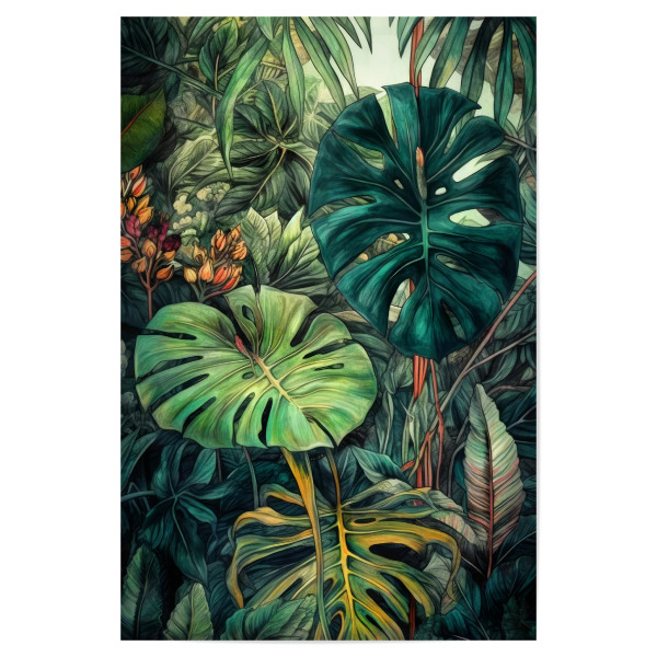 Poster 30x20 cm "Blüten und Blätter AA" artboxONE - Natur,Floral - Natur,Blumen,Blumen,Botanische,Blätter,Blatt,Blumen,Garten