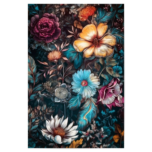 Poster 30x20 cm "Wiese voller Blumen W" artboxONE - Natur,Floral - Wiese,Natur,Blumen,Blumen,Botanische,Blätter,Blatt,Blumen,Kräuter