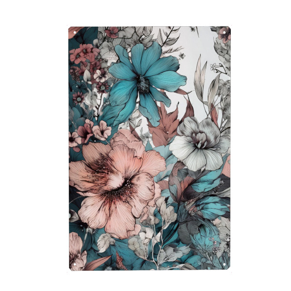 Metall Poster "Wiese voller Blumen AC" artboxONE - Natur,Floral - Wiese,Natur,Blumen,Blumen,Botanische,Blätter,Blatt,Blumen,Kräuter - Blechschild