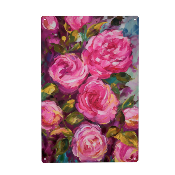 Holzbild "Pinke Wildrosen" artboxONE - Natur,Floral,Abstrakt