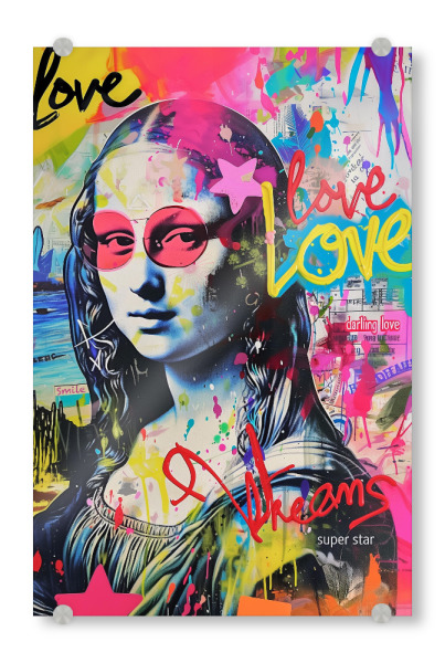 Acrylglasbild "Mona Lisa Superstar" artboxONE - Abstrakt,Menschen,Fashion