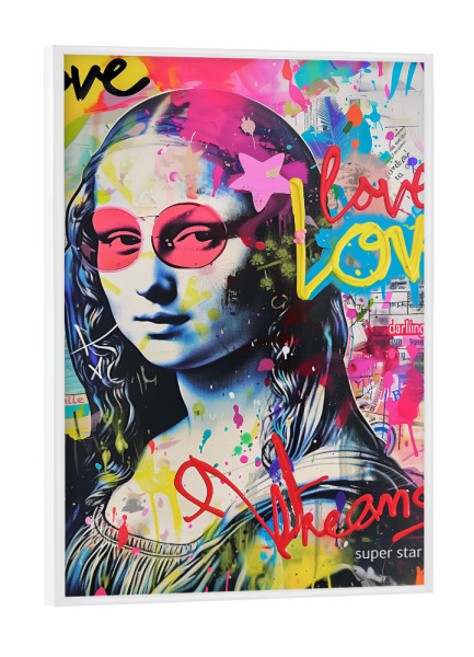 Poster mit weißem Rahmen "Mona Lisa Superstar" artboxONE - Abstrakt,Menschen,Fashion